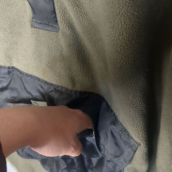 Burton Hearth Anorak Kangaroo Quarter Button Fleece Olive Camo Trim DryRide Swea - Picture 6 of 14